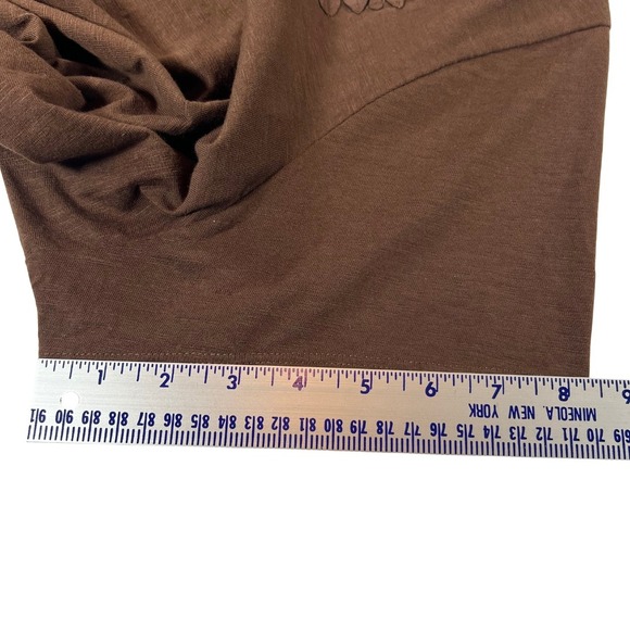 Coldwater Creek 2X Brown Embellished Tee Shirt Cotton Plus Size - Picture 9 of 12